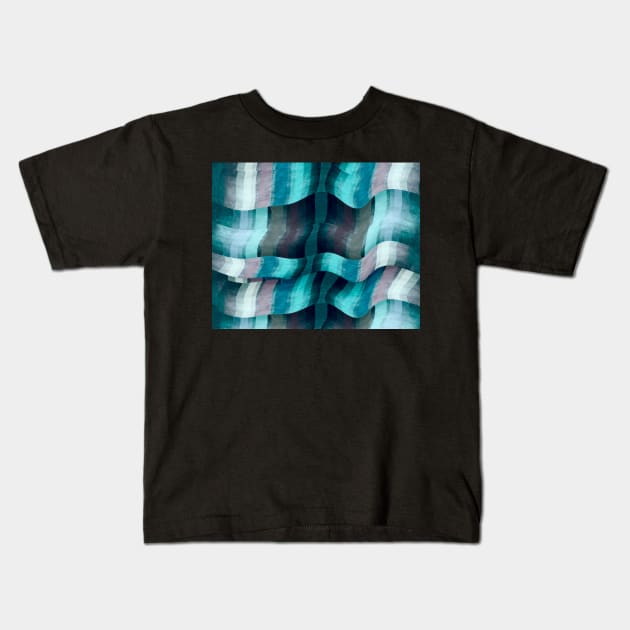 Waves Abstract Modern Art Kids T-Shirt by art64